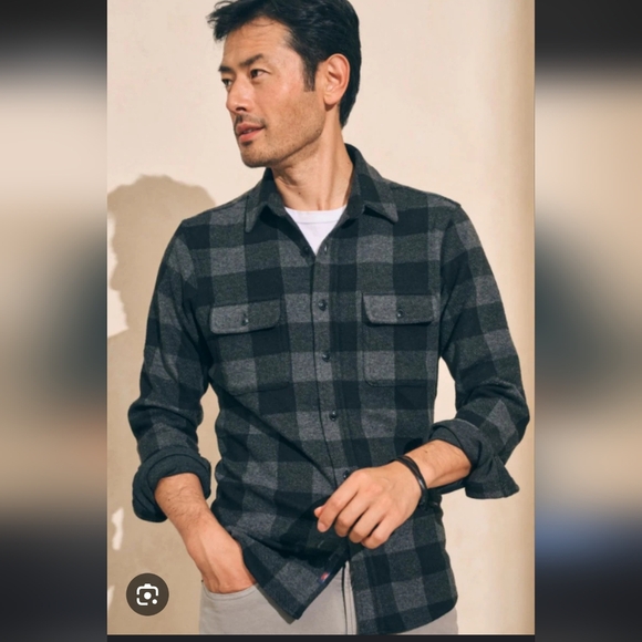 Faherty Men's Black Buffalo Plaid Legends Sweater Shirt Size XL - Picture 3 of 7